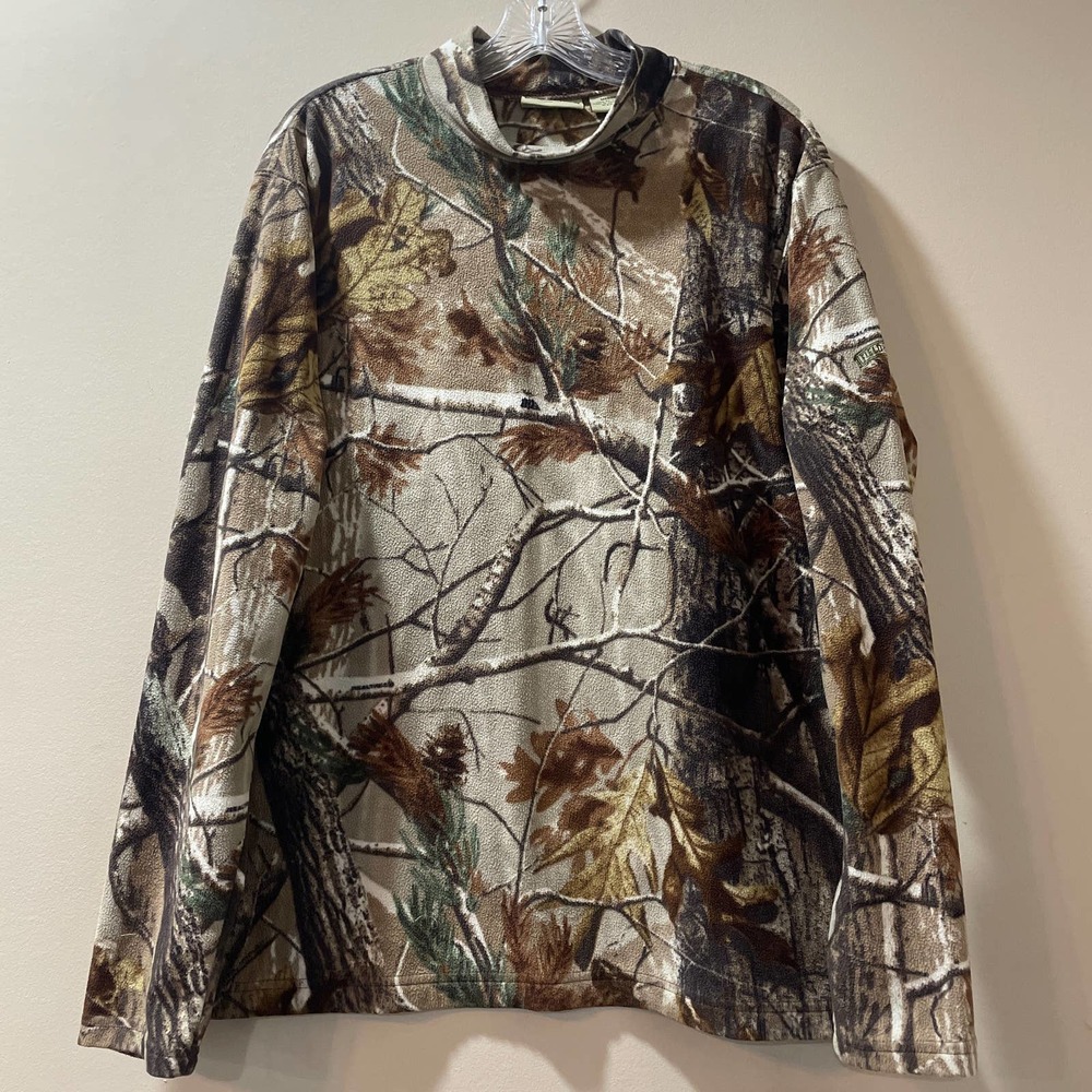 Vintage Field And Stream Camouflage Fleece Shirt Mens Sz M